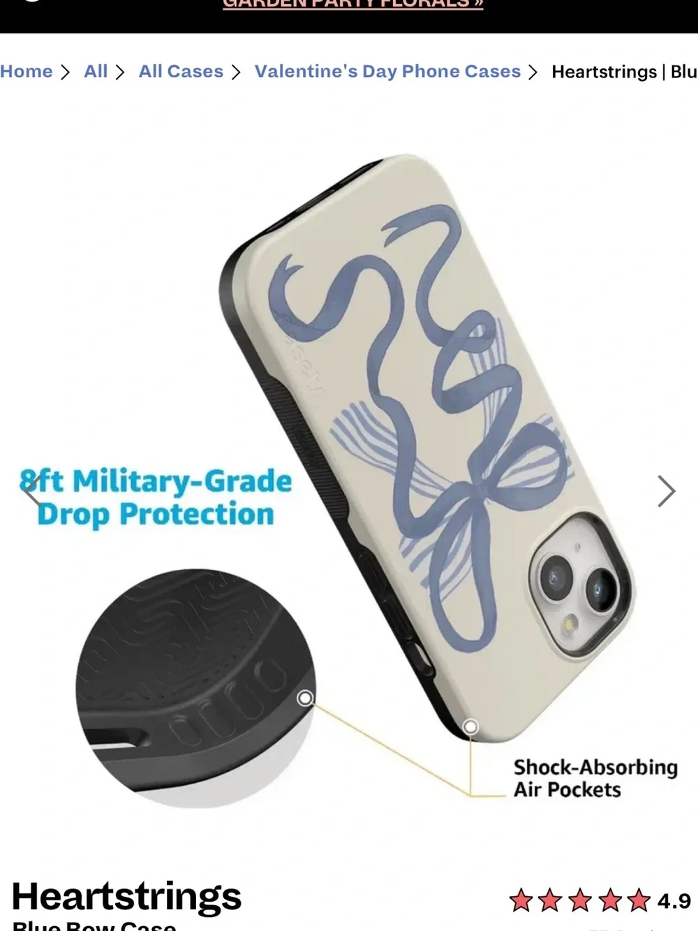 Casely Heartstrings Blue Bow Case-iPhone 15 Plus